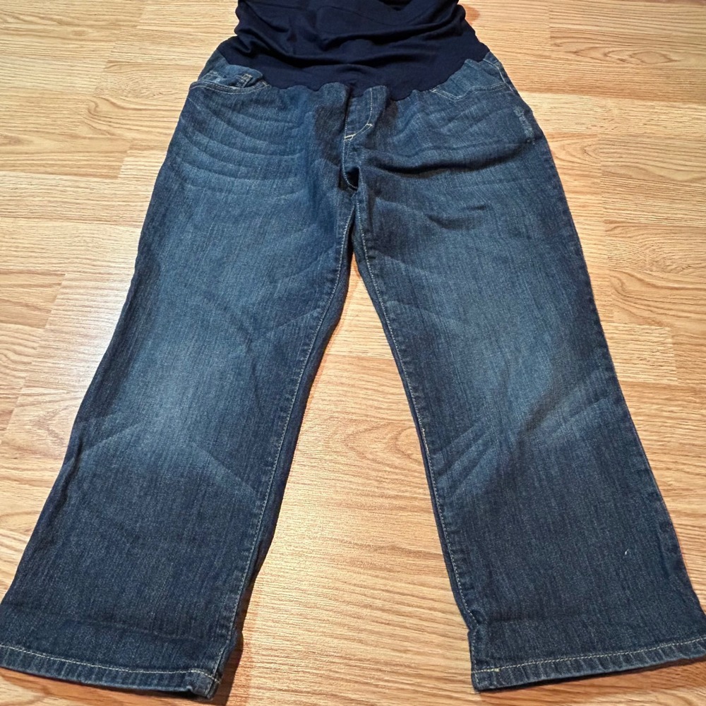 Liz Lange Maternity for Target‎ Dark Wash Full Panel Cropped Jeans Blue Size 6